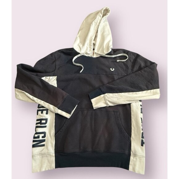 True Religion Other - True Religion Hoodie Mens XL Blue White Pull Over Long Sleeve Sweatshirt Logo